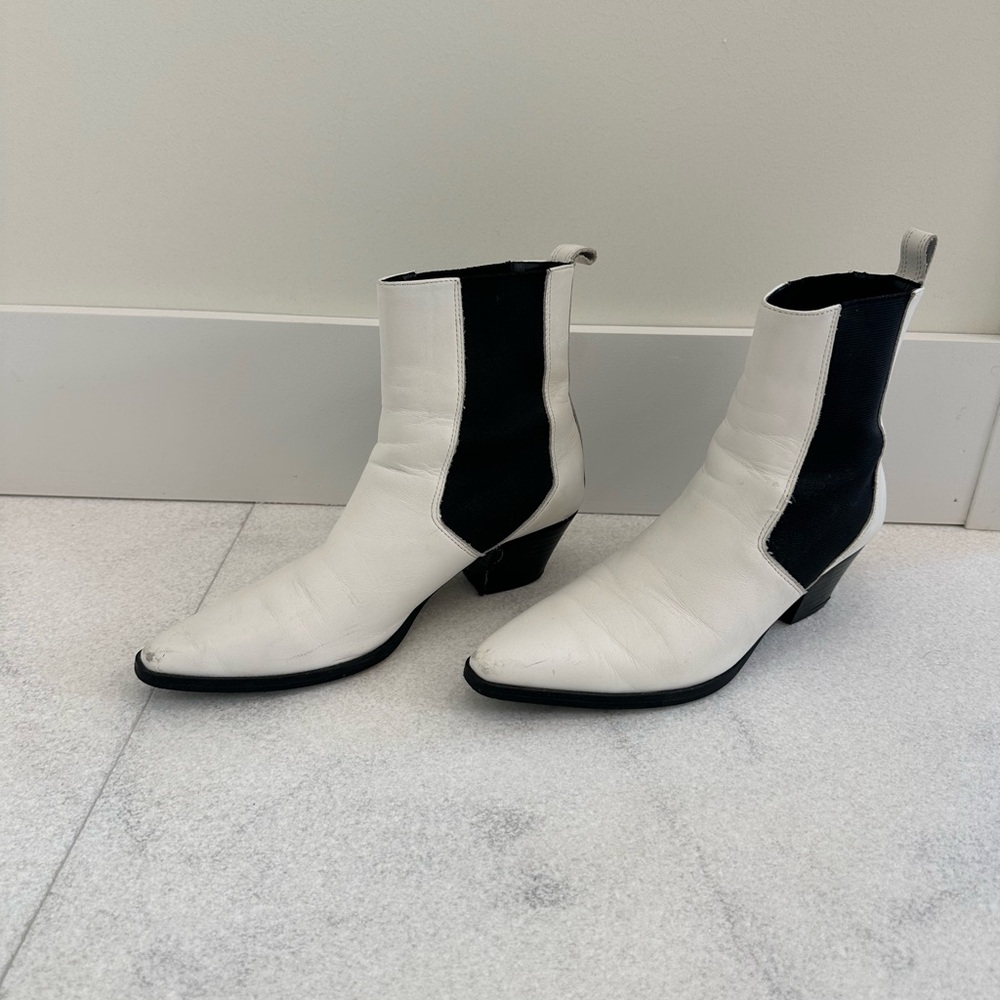 Zara Stylish Black and White Women's Ankle Boots